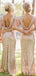 Best Sale Cap Sleeve Gold Sequin Bridesmaid Dress, Mermaid Bridesmaid Dress, WD0251