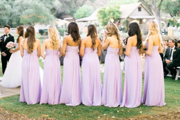 Sweetheart Strapless Sleeveless Chiffon Bridesmaid Dress With Pleats, BD1013