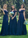 Sexy Off-shoulder Chiffon Lace Cheap Bridesmaid Dresses,SFWG00345