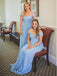 Mismatched Off Shoulder Bridesmaid Dresses, Light Blue Bridesmaid Dresses, Bridesmaid Dresses, WG159