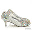 Popular Sparkly Crystal High Heels Pointed Toe White Wedding Bridal Shoes, S011