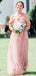 Simple A-Line Off The Shoulder Tulle Long Bridesmaid Dresses,SFWG0006
