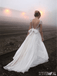 Backless Cap Sleeve V Neck Simple Beach Wedding Dresses, WD329