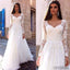 Long Sleeve Lace A-line Cheap Wedding Dresses Online, WD366
