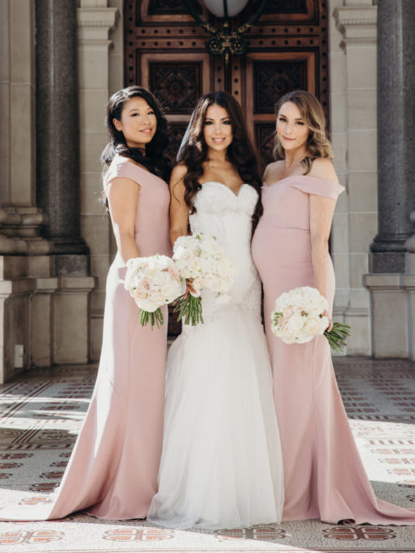 Simple Off Shoulder Mermaid Cheap Bridesmaid Dresses,SFWG0039