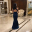 Navy Sleeveless Side Slit Open Back Mermaid Bridesmaid Dresses ,SFWG00413