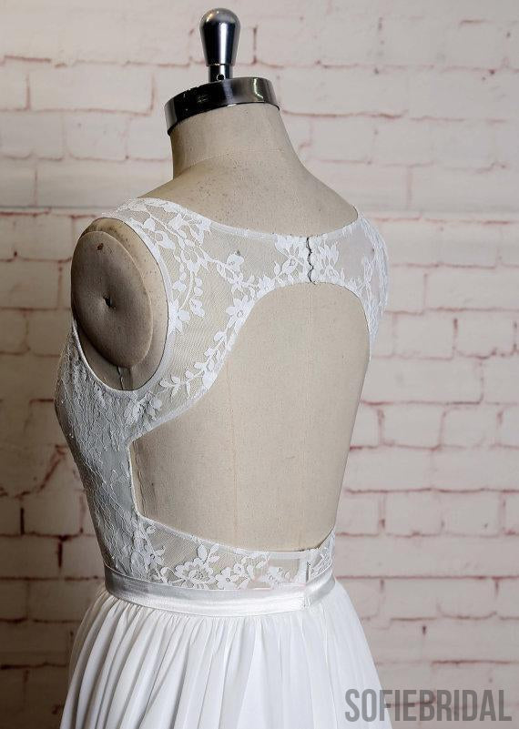 Sexy Open back Lace Straps  Cheap Beach Wedding Dresses Online, WD376