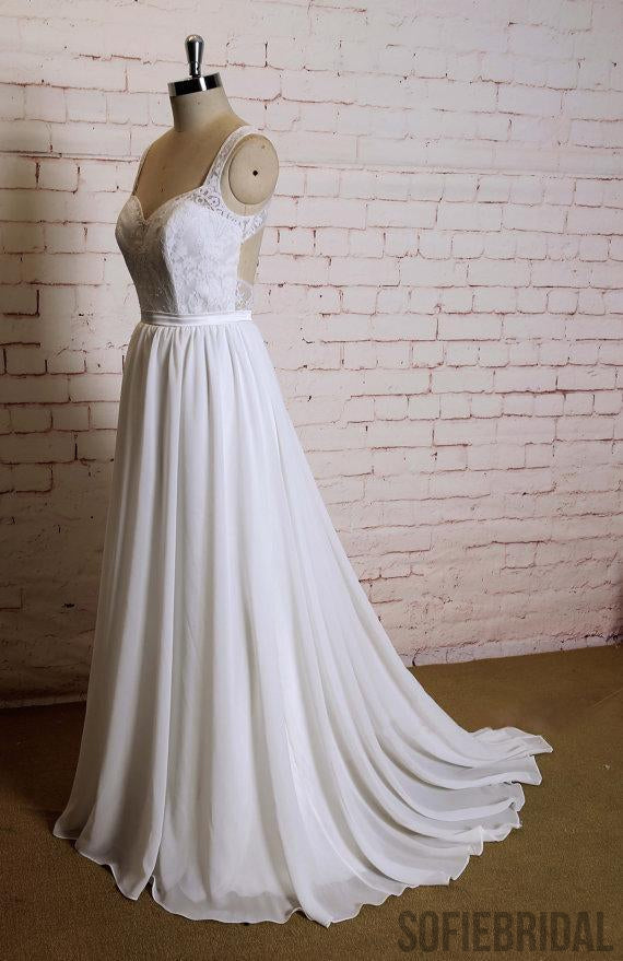 Sexy Open back Lace Straps  Cheap Beach Wedding Dresses Online, WD376