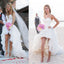 Hi-Low Simple Corset Sweetheart Chiffon Beach Wedding Dresses, Cheap Sexy Bridal Gown, WD0008