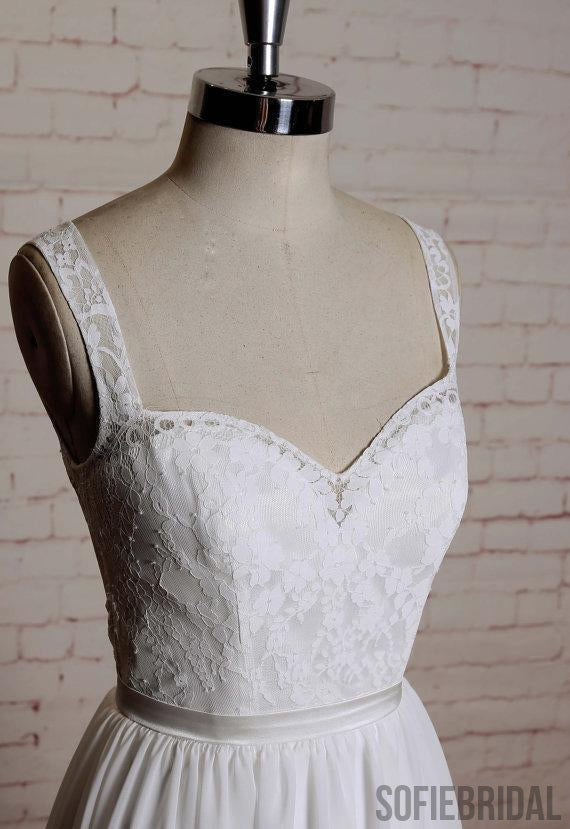 Sexy Open back Lace Straps  Cheap Beach Wedding Dresses Online, WD376