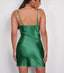Sexy Dark Green Satin V-Neck Side Slit Short Homecoming Dresses, HD0190