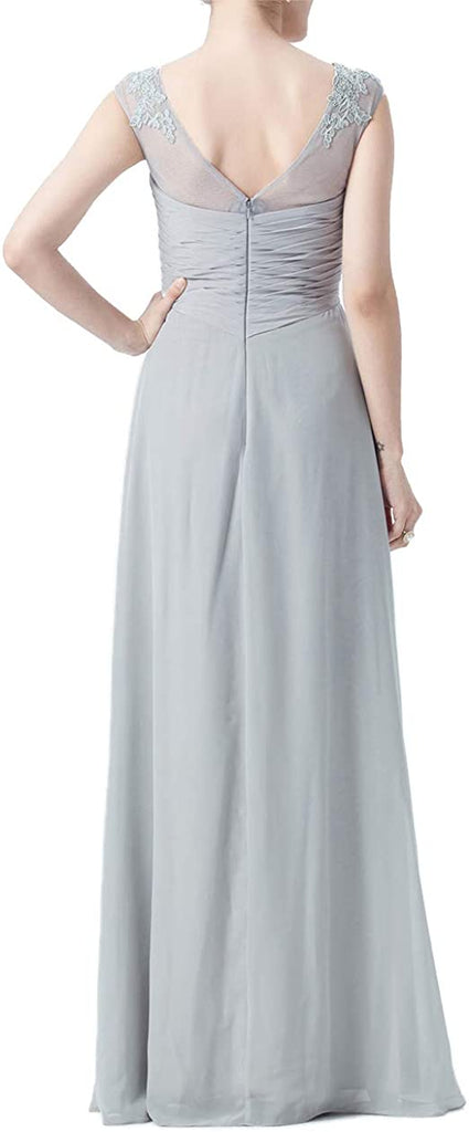 Chiffon Sleeveless Pleats A-line Floor Length Long Bridesmaid Dresses,SFWG00404