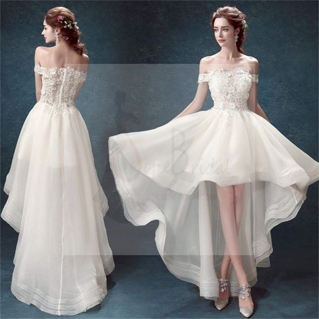 High Low Prom Dresses,Off Shoulder Prom Dresses, White Organza Prom Dresses, Cheap Wedding Dresses, Party Dresses, Cocktail Prom Dresses, Evening Dresses, Long Prom Dress, Prom Dresses Online,PD0197