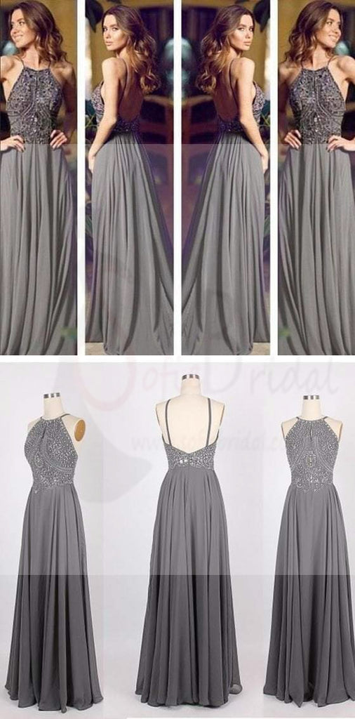 Long Prom Dresses, Gray Prom Dresses, Chiffon Prom Dresses, Popular Prom Dresses, Cheap Prom Dresses, Evening Prom Dresses, PD0032