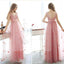 Charming Pink Tulle Lace Up Popular A-line Party Prom Dresses, PD0090
