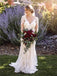 Mermaid V-neck Long Sleeves Lace Backless Wedding Dresses, WD0307