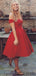 A-line Red Off-shoulder Simple Cheap Homecoming Dresses, HD0112