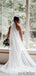 Spaghetti Straps V-neck Lace Wedding Dresses With Train, WD0306