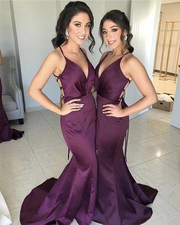 Mermaid Bridesmaid Dresses, Side Slit Bridesmaid Dresses, Long Bridesmaid Dresses, PD0704