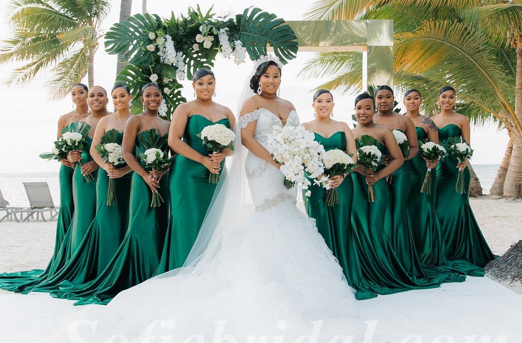 Sexy Soft Satin Sweetheart Mermaid Trailing Floor Length Bridesmaid Dressses, SFWG00459