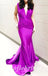 Sexy Soft Satin Spaghetti V-Neck Straps Sleeveless Mermaid Long Prom Dresses,PD0793