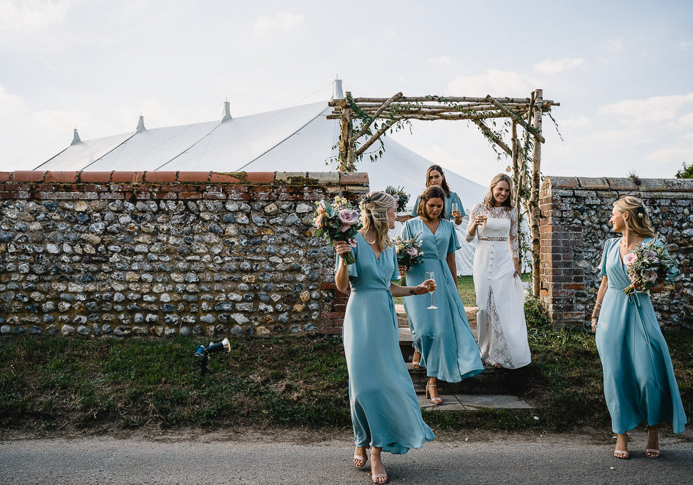 A-line V-neck Short Sleeves Ankle-length Simple Cheap Bridesmaid Dresses, BD1060