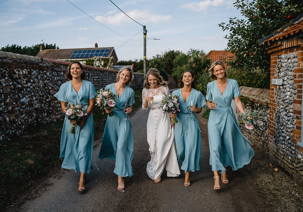 A-line V-neck Short Sleeves Ankle-length Simple Cheap Bridesmaid Dresses, BD1060