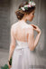 Simple Illusion Spahgetti Straps Tulle A-line Wedding Dresses Online, WD369