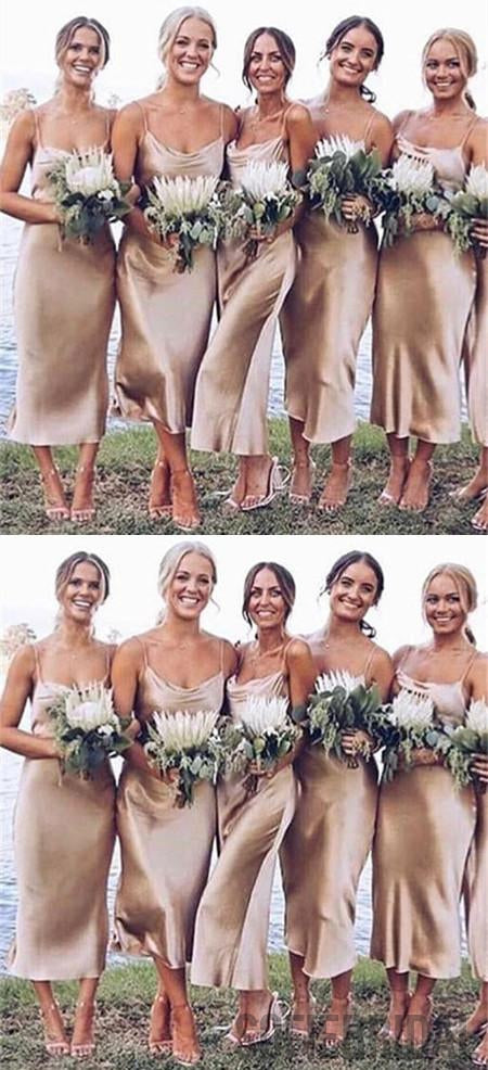 Spaghetti Straps Cheap Simple Short Bridesmaid Dress, BD1001