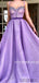 A-line Spaghetti Straps Sweetheart Appliques Long Prom Dresses, PD0128