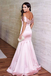 Mermaid Off-shoulder Simple Long Pink Elegant Prom Dresses, PD1049