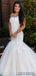 Mermaid Straps Appliques Lace-up Back Long Tulle Prom Dresses, PD1055