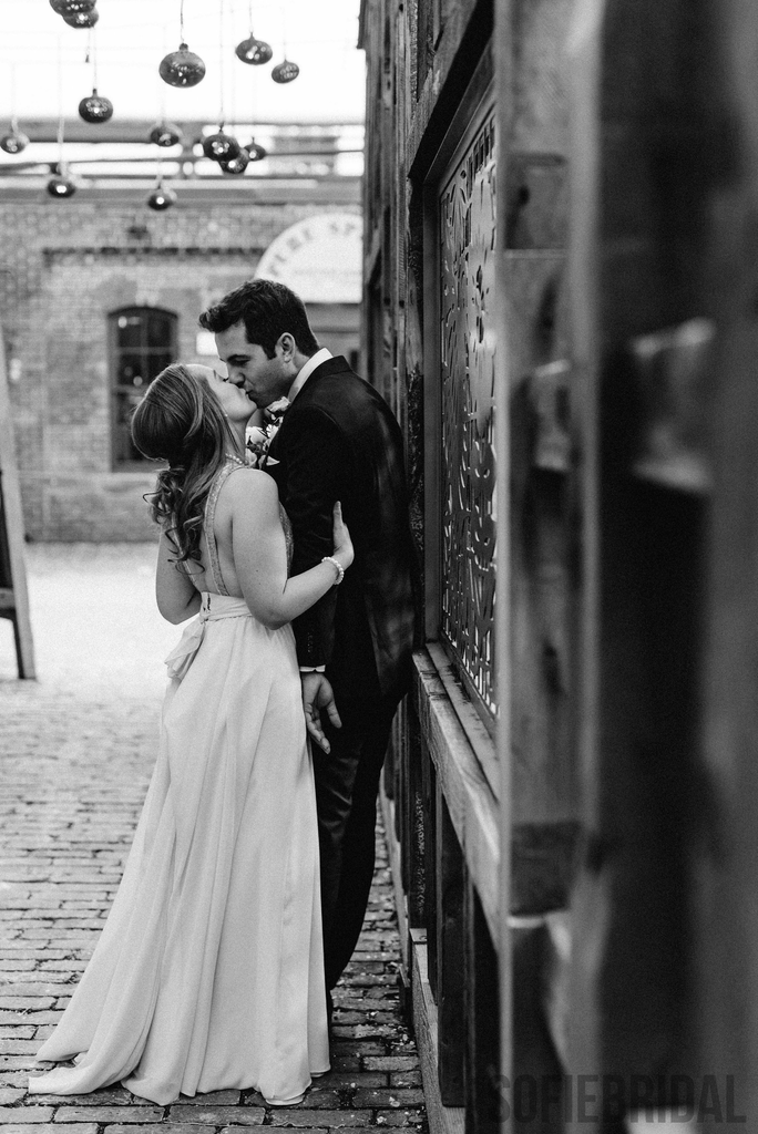 A-line V-neck Sequins Top Backless Long Chiffon Wedding Dresses, WD0484