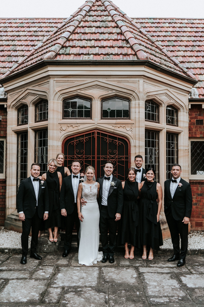 Sheath High-neck Sleeveless Long Black Bridesmaid Dresses With Belt, BD1114