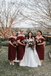 Sheath Off-shoulder Straps Ankle-length Burgundy Bridesmaid Dresses, BD1118