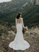Mermaid Beteau-neck Long Sleeves Backless Long Wedding Dresses, WD0499