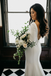 Mermaid Beaut Neck Long Sleeves Backless Wedding Dresses, WD0511