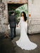 Mermaid Beaut Neck Long Sleeves Backless Wedding Dresses, WD0511