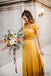 Newest Sheath V-neck Short Sleeves Long Bridesmaid Dresses With Split, BD1058