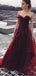 Burgundy Organza Sweetheart Strapless Cheap Prom Dresses, PD0055
