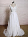 Backless V Neck Lace Straps Simple Cheap Beach Wedding Dresses, WD324