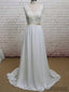 Lace Straps V Neck Cheap Beach Wedding Dresses Online, WD379