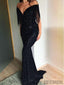 Off Shoulder Long Mermaid Sequin Tassels Prom Dresses, PD0789