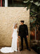 Sheath V-neck Sleeveless Simple Cheap Long Backless Wedding Dresses With Train, WD0480