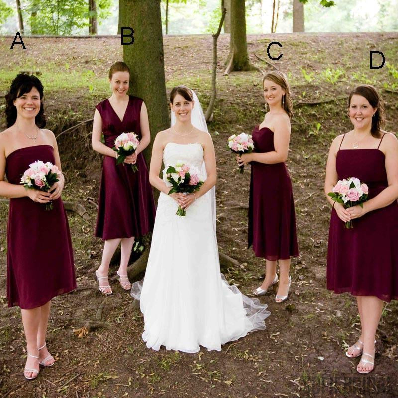 Mismatched Short Chiffon Bridesmaid Dresses, Lovely Fall Bridesmaid Dresses, Wedding Party Dresses, PD0358