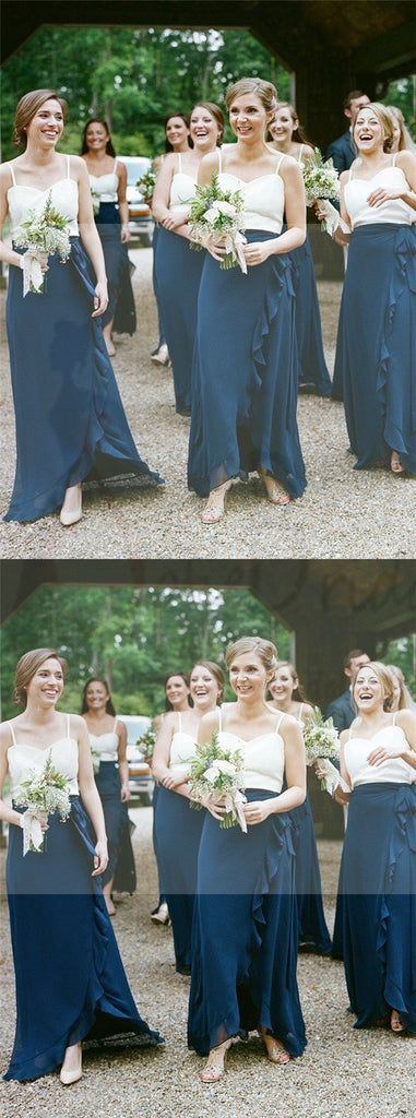 Spaghetti Top Bridesmaid Dresses,  Dark Teal Chiffon Bridesmaid Dresses, Cheap Bridesmaid Dresses, WG20