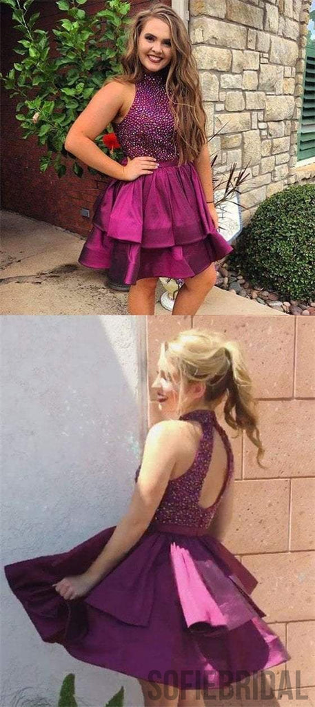 Open Back Rhinestone Homecoming Dresses, Lovely Homecoming Dresses, Cheap Homecoming Dresses, SF0102