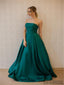 Green Satin Prom Dresses, A-line Elegant Prom Dresses, Long Prom Dresses, Popular Prom Dresses, PD0622