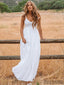 V-neck Lace Top Long A-line Backless Country Wedding Dresses, WD0275