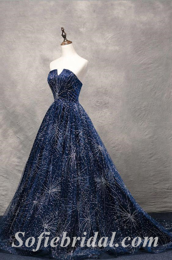 Sexy Charming Special Tulle Sweetheart V-Neck A-Line Long Prom Dresses,SFPD0433